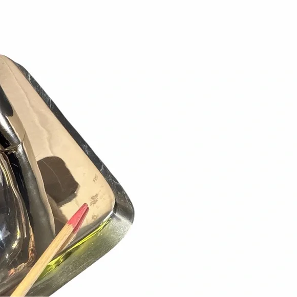 VINTAGE POTTERY BARN SILVER-PLATED SANTA CANDLE HOLDER DISH